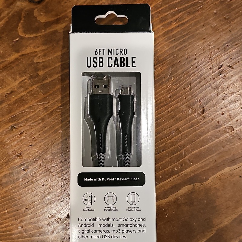 Dupont 6ft Heavy Duty Braided Kevlar Fiber Micro USB Cable Charging & Data Sync