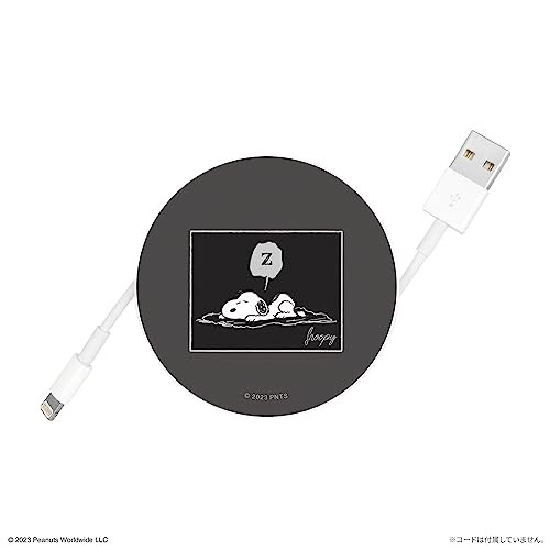 Gourmandise Peanuts Snoopy iPhone Cord Cable Reel Case Black SNG-775BK gallery