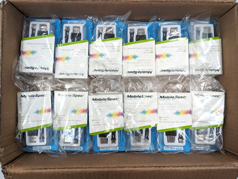 Wholesale Case of 24 Micro-USB Charging & Data 3′ Cables, Retail Packaged