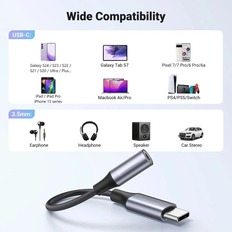 USB-C To 3.5Mm Audio Jack Adapter Samsung iPhone 17 16 15 gallery