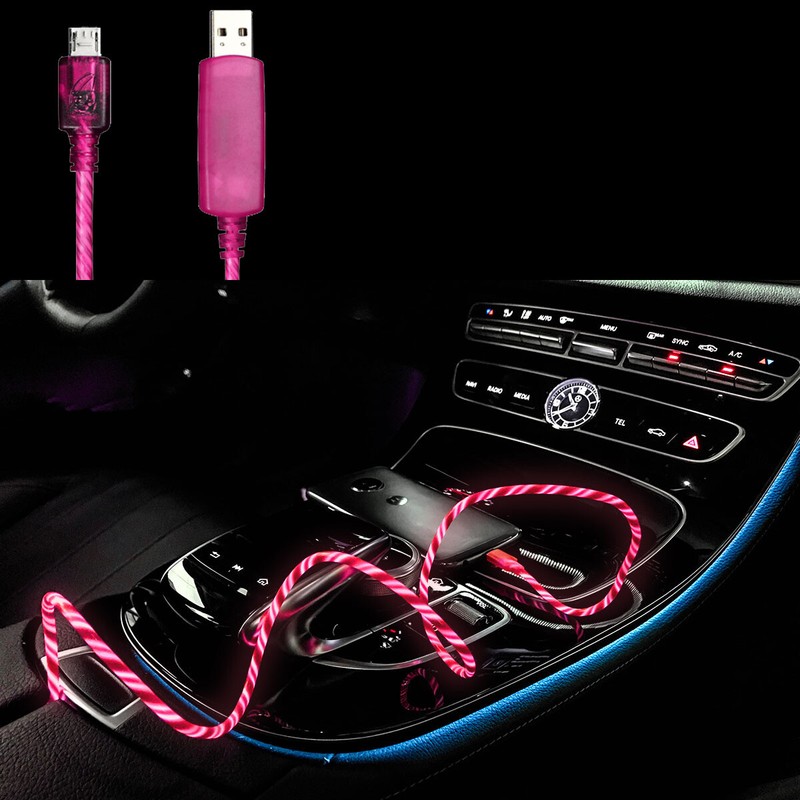Electroluminescent EL Light Pulse Glow Charge & Sync Micro USB Connector Cable gallery
