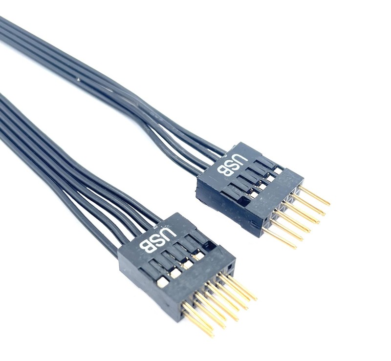 2 PCS Motherboard USB Y Splitter Cable USB 2.0 9Pin To 2 9Pin Leads Wire gallery