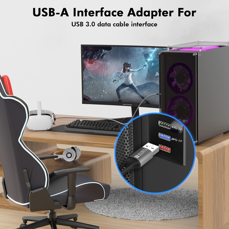5M USB 3.0 Gen1 Link Power Cord High Speed Adapter for Quest 2/Pico Neo2/3/Pico4 gallery