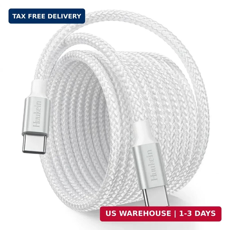 Extra Long USB C to USB C Cable 20ft, 60W Type C to Type C Fast Charging Cord Br