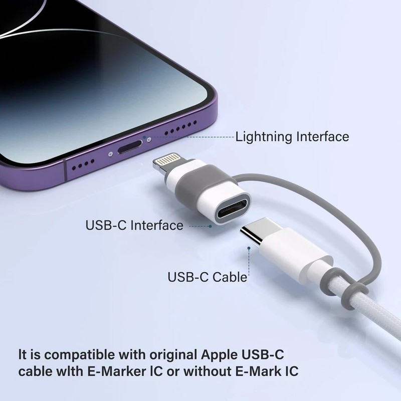 USB-C to Lightning Adapter 4-Pack MFi Certified 27W Fast Charging iPhone iPad gallery