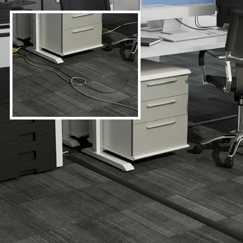 D-Line 6ft Floor Cord Cover, Cable Protector, Hide Extension 6 Feet, Black gallery