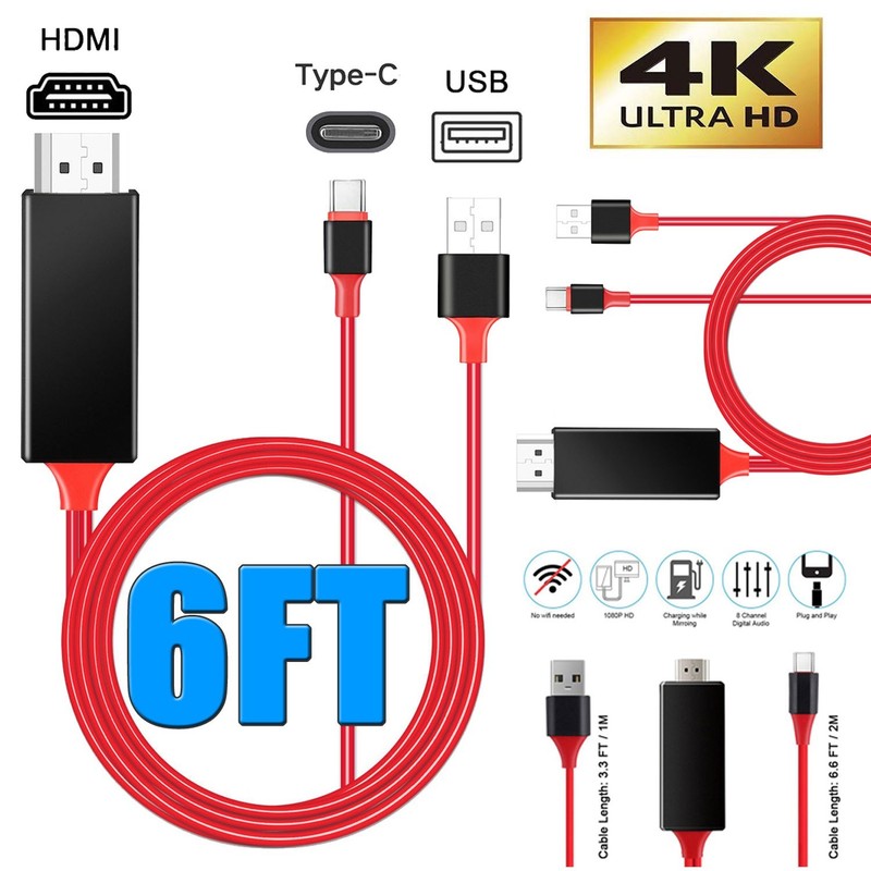 HDMI Type C Cable Phone to TV HDTV Adapter For Apple iPhone 17 Pro Max 17e Air