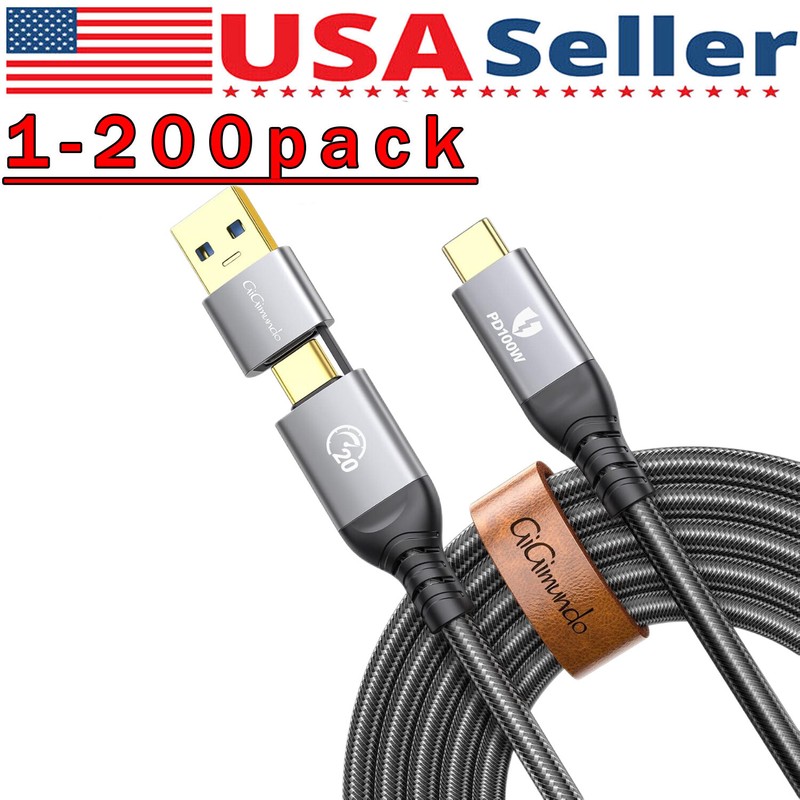 100W Super Fast USB Type-C Charging Braid Phone Charger Lead 1/3/6FT Lot