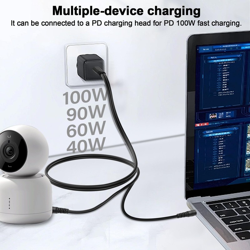 USB C to DC Y Splitter Power Charging Cable 5.5mm x 2.1mm 2.5mm Laptop LED gallery