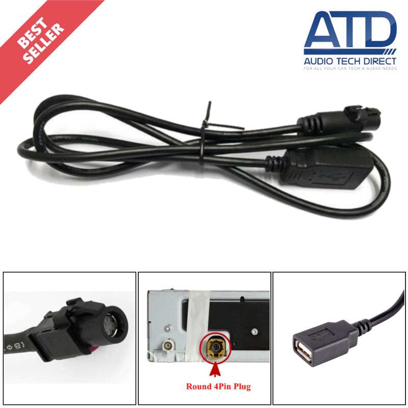 USB For VW GOLF MK5 MK6 T5 RCD510 RCD310 RNS510 RNS310 Port Socket Cable Adaptor gallery