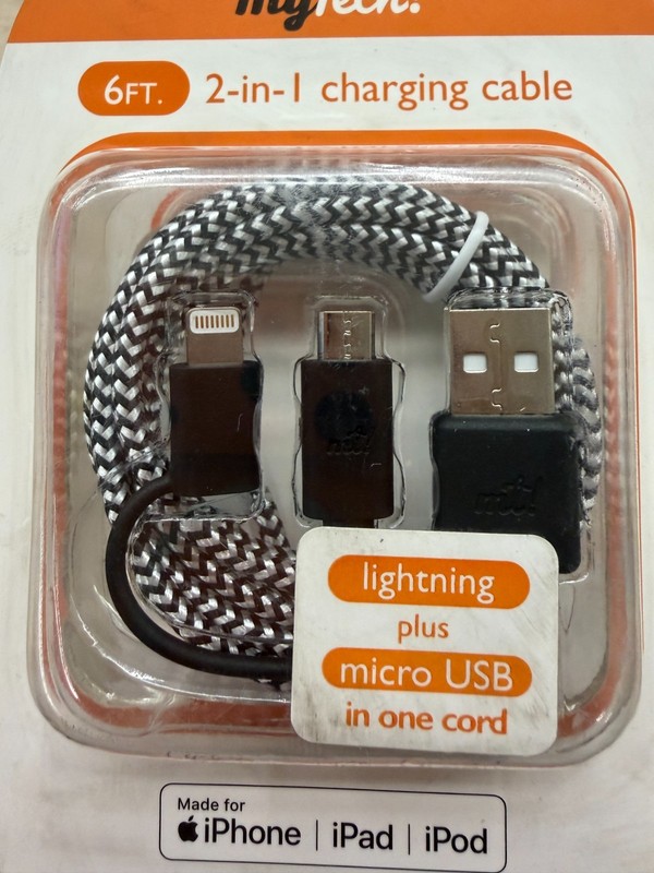 5PK ~ 6ft Charging Cable ~ iPhone & Micro USB Combo ~ iPhone 5 - iPhone X gallery