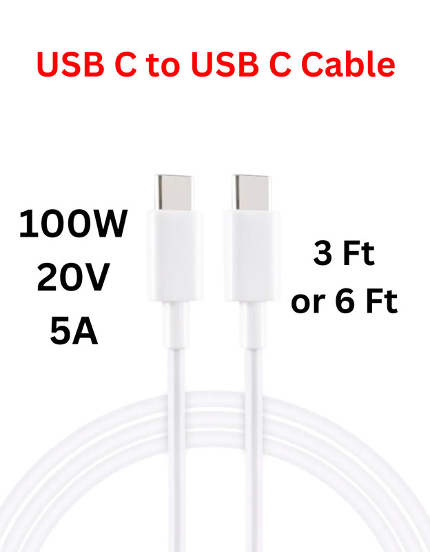 100w USB-C to USB-C Fast Charging Cable Perfect for Phones, Tablets & Computers