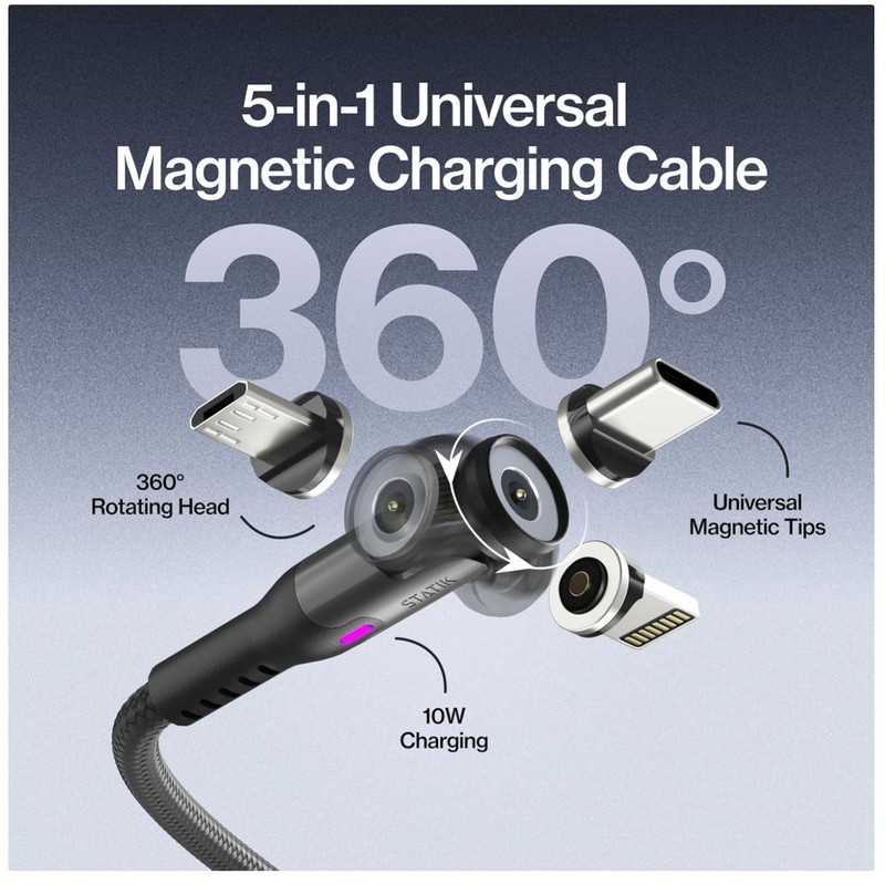 360 Magnetic Charging Cable – 3-in-1 Charger Set