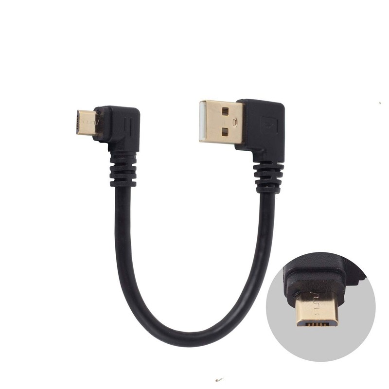 Right Angle Micro USB Cable Short 90 Degree USB to Micro-USB, 6in 3-pack gallery