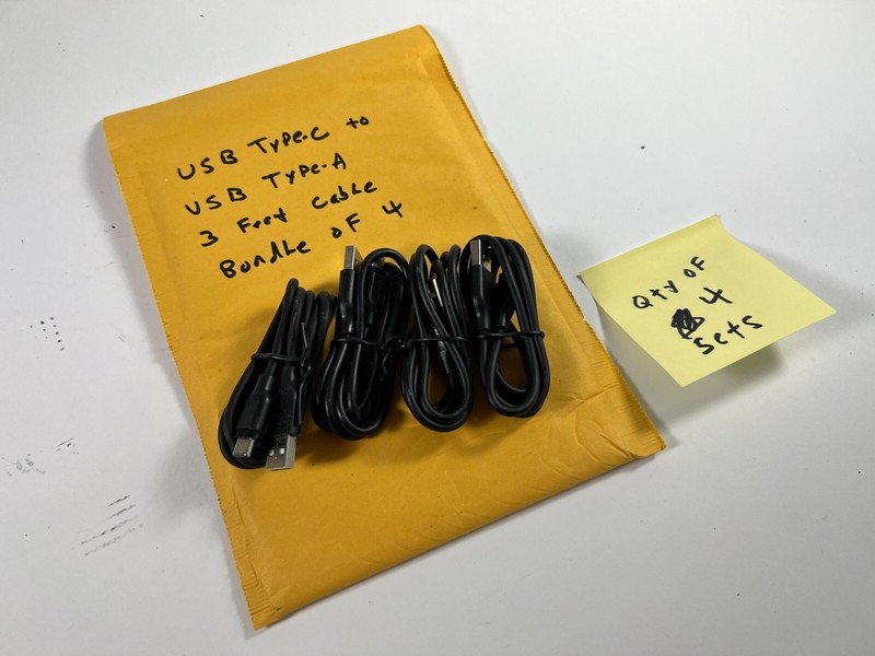 USB Type A to USB Type C – 3ft Charging Cords – Bundle of 4