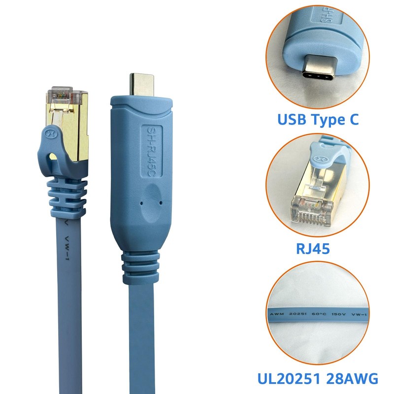 DSD TECH SH-RJ45C USB Type C to RJ45 RS232 Console Cable for Routers and swit... gallery