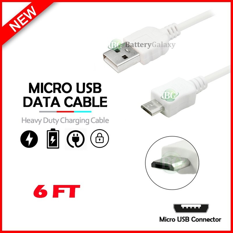 6FT For Amazon Kindle Fire HD 7, HD 8,Tablet USB Data/Charger Cable White