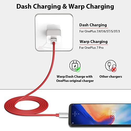 120W for Warp/Dash-Charge Cable for OnePlus 7 Pro 8 7T 6, 5V 4A Type C Cable gallery