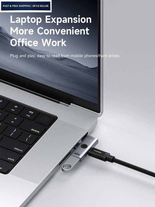 Hagibis USB-C Splitter with 100W Fast Charging and 10Gbps USB 3.2, 2 in Grey gallery
