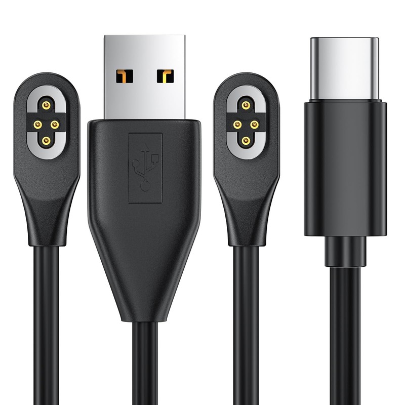 USB C Charging Cable for Open-Ear Headphones, 4-Pin Magnetic Charger Cord (2-Pac gallery