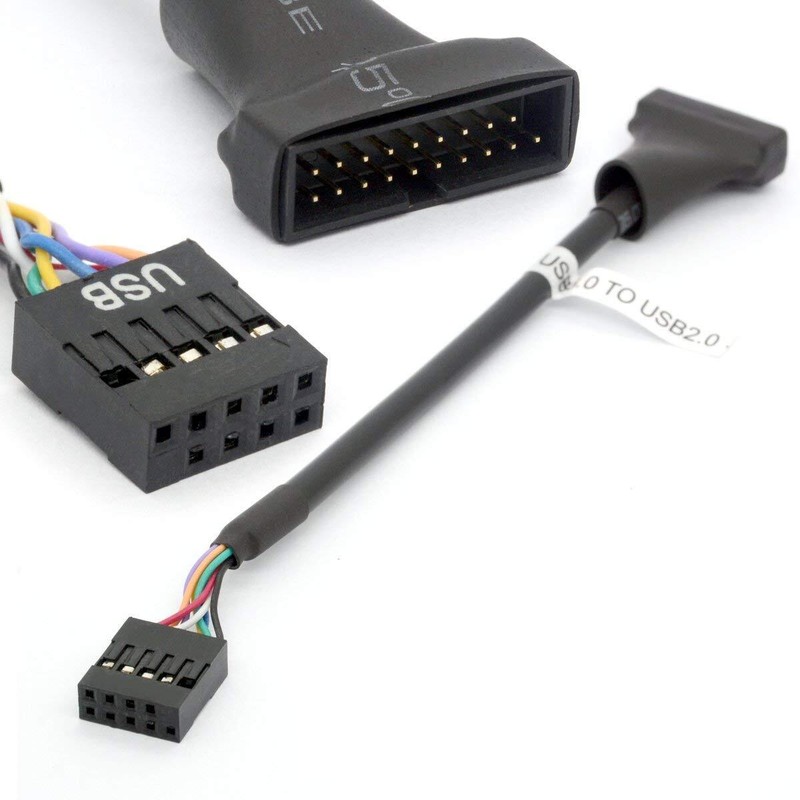 USB 3.0 19-Pin Male to USB 2.0 9-Pin Female Motherboard Cable Adapter