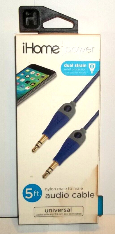 IHome Power 5 Ft. Audio Cable Nylon Male to Male~Universal
