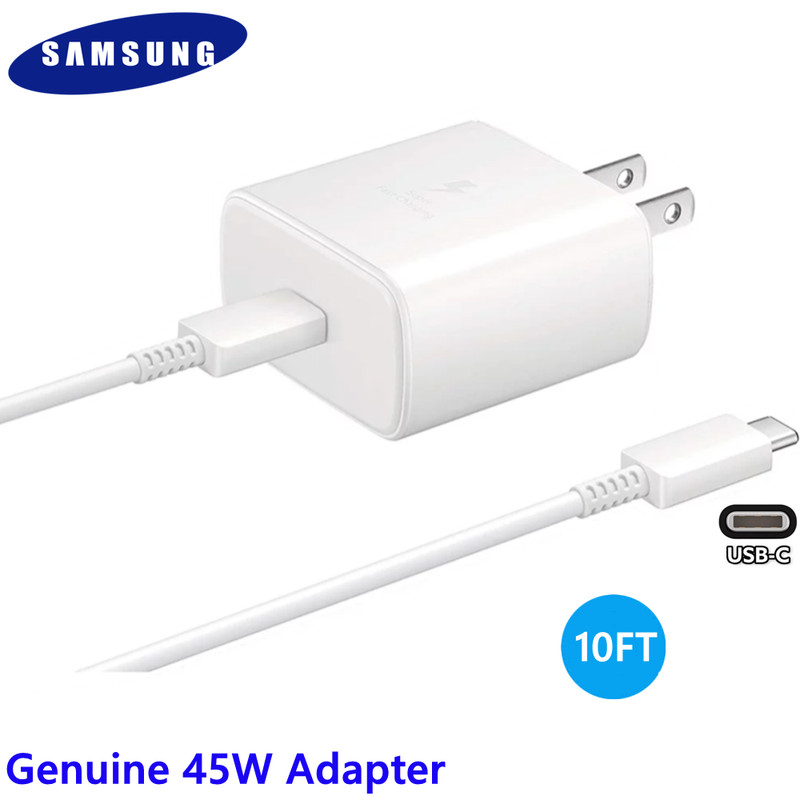✅Samsung USB-C Fast Charging Wall Charger – White, 45W w/ 10FT Charging Cable✅
