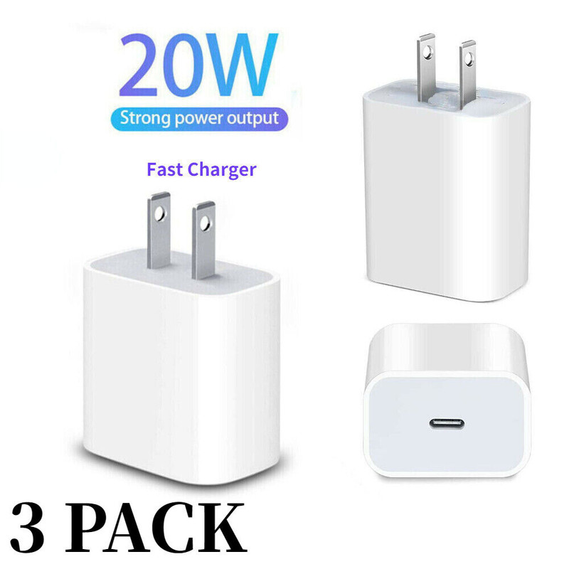 3X PD Fast Charger Block Braided Type USB C To USB C Cable Lot For iPhone 15 16