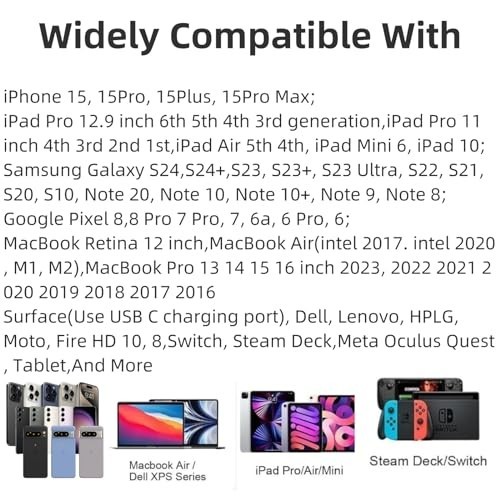 USB C Cable 15Ft,Usb C to USB C Cable 60W Fast Charging 2 Pack, Extra Long Type gallery