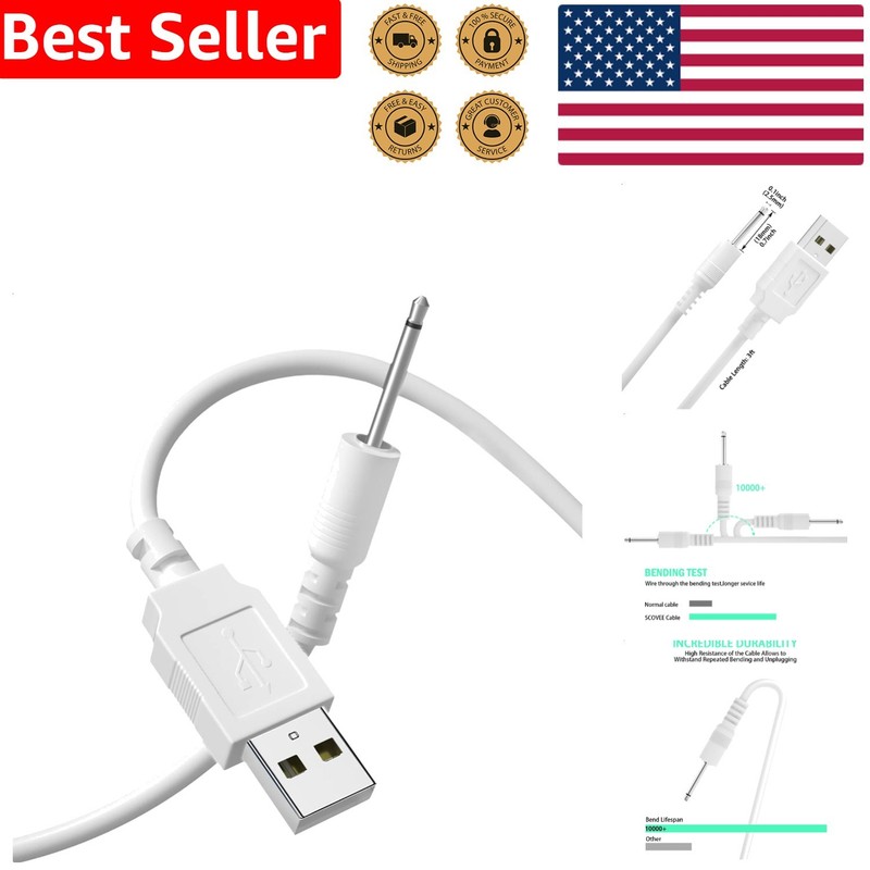 High Quality 3ft USB DC 2.5mm Charger Cord Fast Power Adapter White