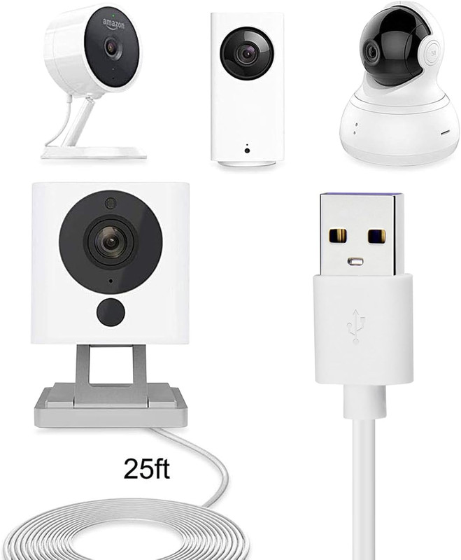 Smays 4-Pack 25ft Security Camera Micro USB Extension Cable Compatible for Wyze gallery