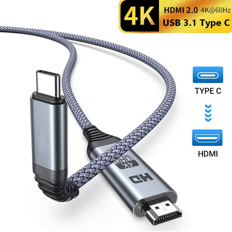 USB 3.1 Type USB C to HDMI 2.0 Adapter Cable 6FT 4K 60Hz for Macbook Samsung S9