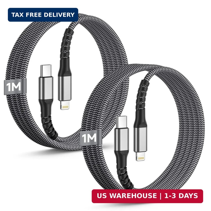 USB C to Lightning Cable 3ft 2Pack,[Apple Mfi Certified] iPhone Charger Cord Bra