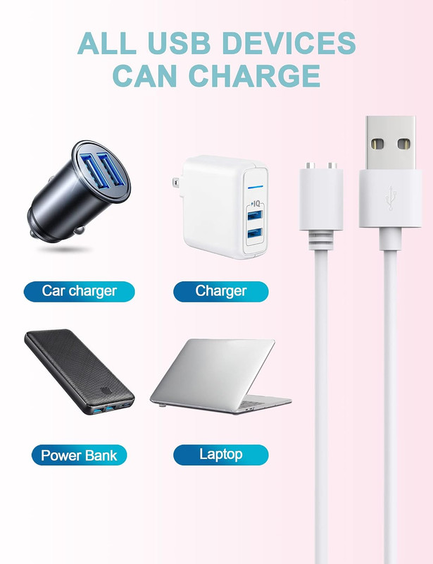 2.6Ft Magnetic USB DC Charger Cable Replacement Charging Cord - White(5Mm/0.2In) gallery