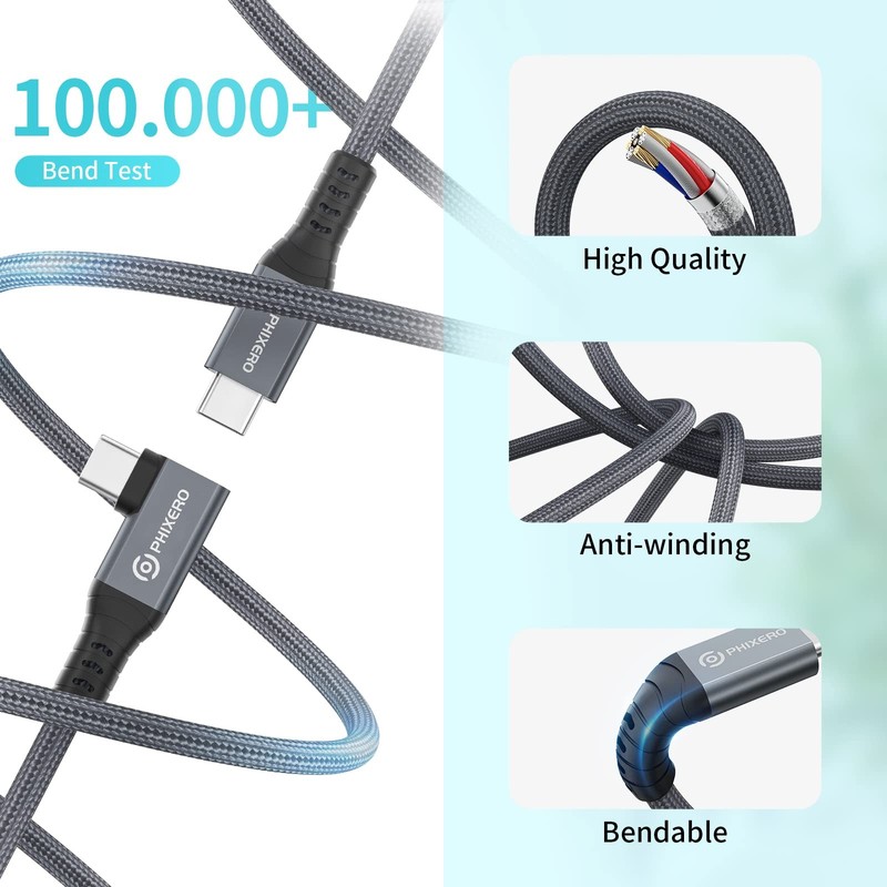 Cable Compatible With Thunderbolt 4 Cable 1ft Right Angle USB4 40Gbps PD100W gallery