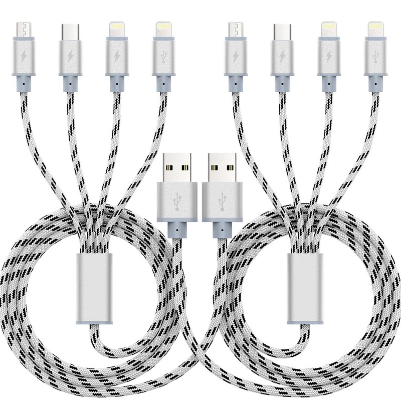 2Pack Multi Charging Cable 3.5A, 10Ft 4 in 1 Long Multiple Fast Charger Cable…