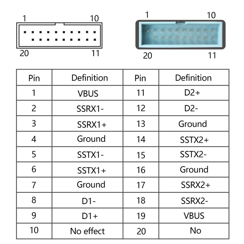 USB 3.0 Header Extension Cable 1Ft 19/20 Pin 1 to 2 Y Splitter Internal Exten... gallery