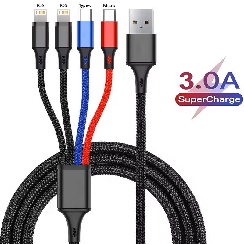 3-In-1 / 4-In-1 USB Cable Type C Usb Micro For iphone Samsung Huawei Xiaomi Mult gallery