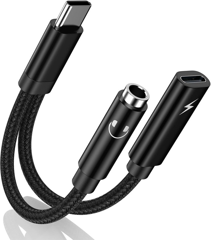 USB C to 3.5Mm Headphone and Charger Adapter Compatible with Galaxy S24 S23 FE gallery