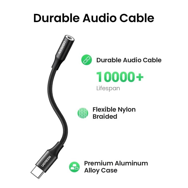 UGREEN USB-C to 3.5mm Headphone Adapter Aux Cable for Android Phones gallery