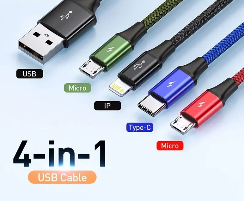 New 4 in one charger 2 USB IphoneUBS Type-C USB Micro Android Devices Camera Etc gallery
