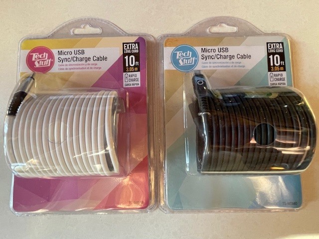 2 Tech Stuff 10 FT Micro USB Sync/Charge Cable Rapid Charge New Unopened TS-M3M0