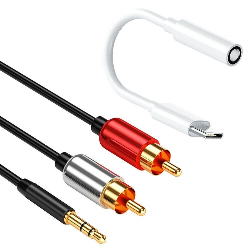 RCA Cable+Portable Type C to 3.5mm Audio Jack Adapter for OnePlus 10 Pro 5G USA