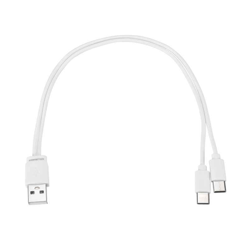 1 Pcs Multi USB A to 2 USB Type C 2 in 1 Splitter 12 Inch, White