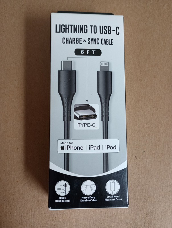 USB-C Charge & Sync Cable 6FT To iPhone iPad & iPod - NEW SEALED! gallery