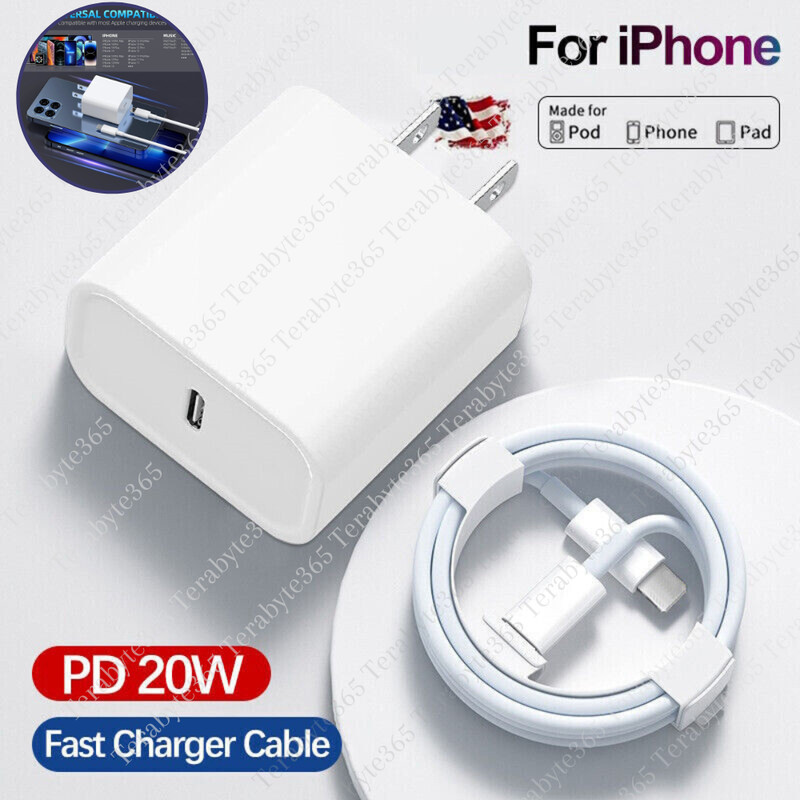20W Super Fast Charger Type C Adapter Cable 2023 Upgrade For iPhone 14 13 12 11
