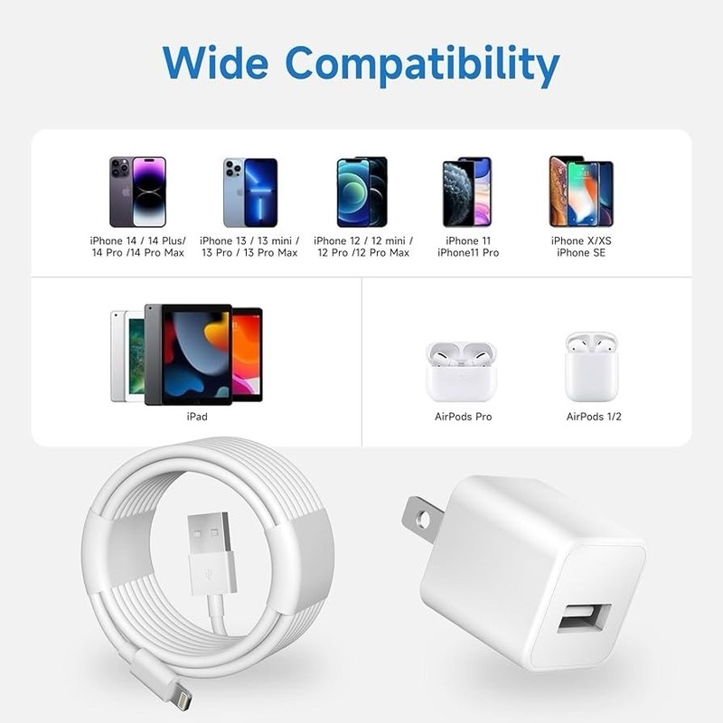 3Pack iPhone Charger Cable USB Wall Charger For 14/13/12 Pro Max/11 Pro/XS……3ft gallery
