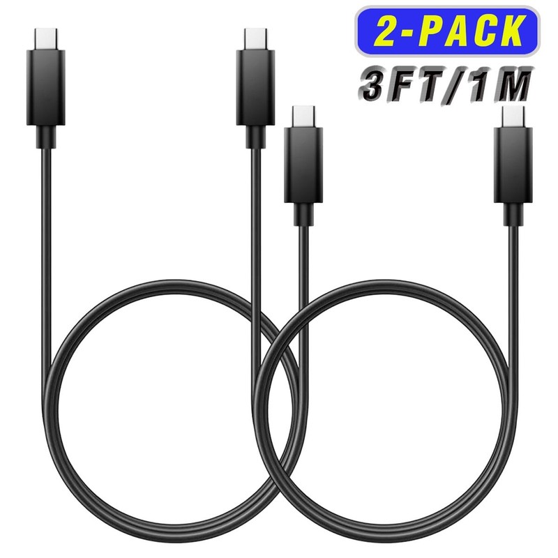 2-Pack 3/6ft USB C to USB C Fast Charge Cable Cord For Samsung S20 Plus Ultra FE
