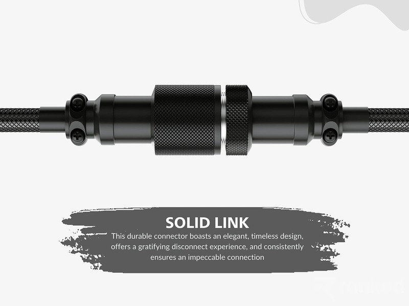 Black Coiled Keyboard Cable USB Type C to A 5Pin Aviator Fast Charge 20W gallery