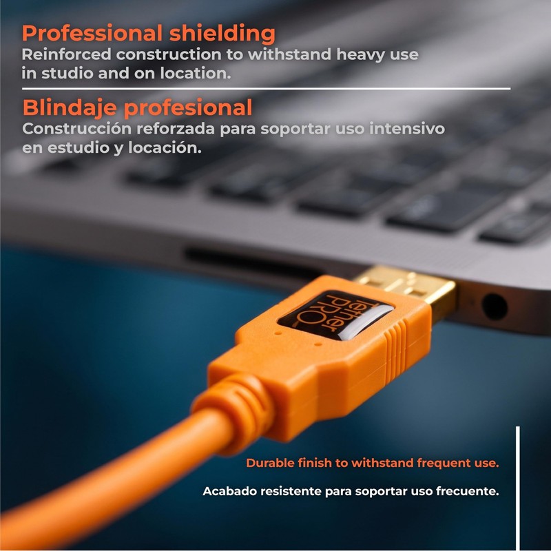 TetherPro USB 2.0 To MiniB 5Pin Cable Fast Transfer Orange 15 Feet 4.6m Cord gallery